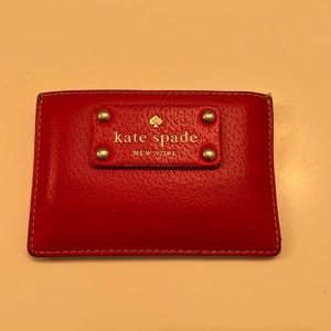 Red kate spade card holder